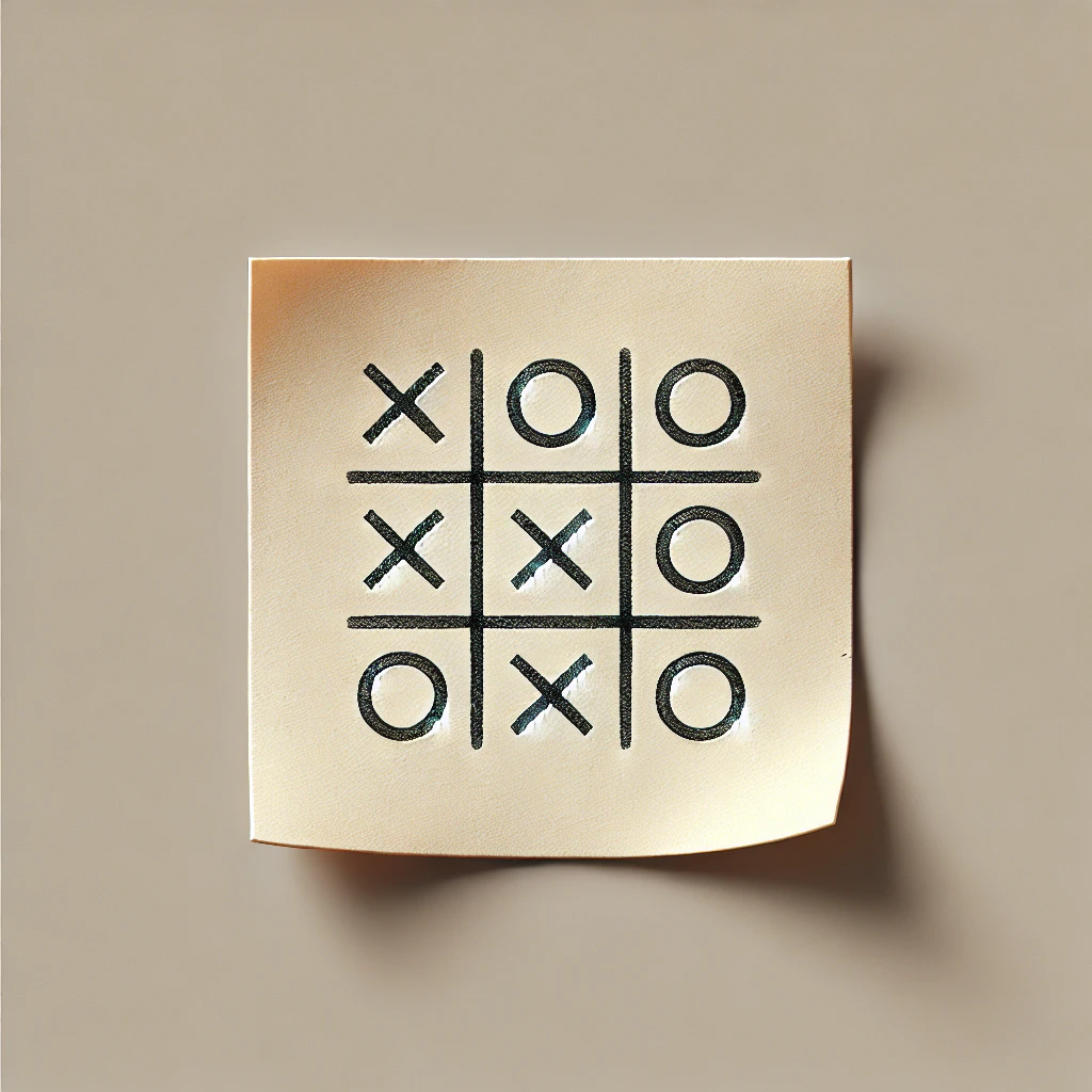 Tic Tac Toe Paper Note Game